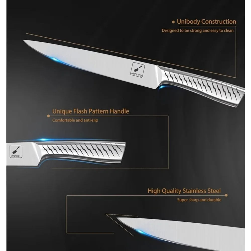 14PCS Knife Set with block, Knife Set with Built-in Sharpener, Knife Set